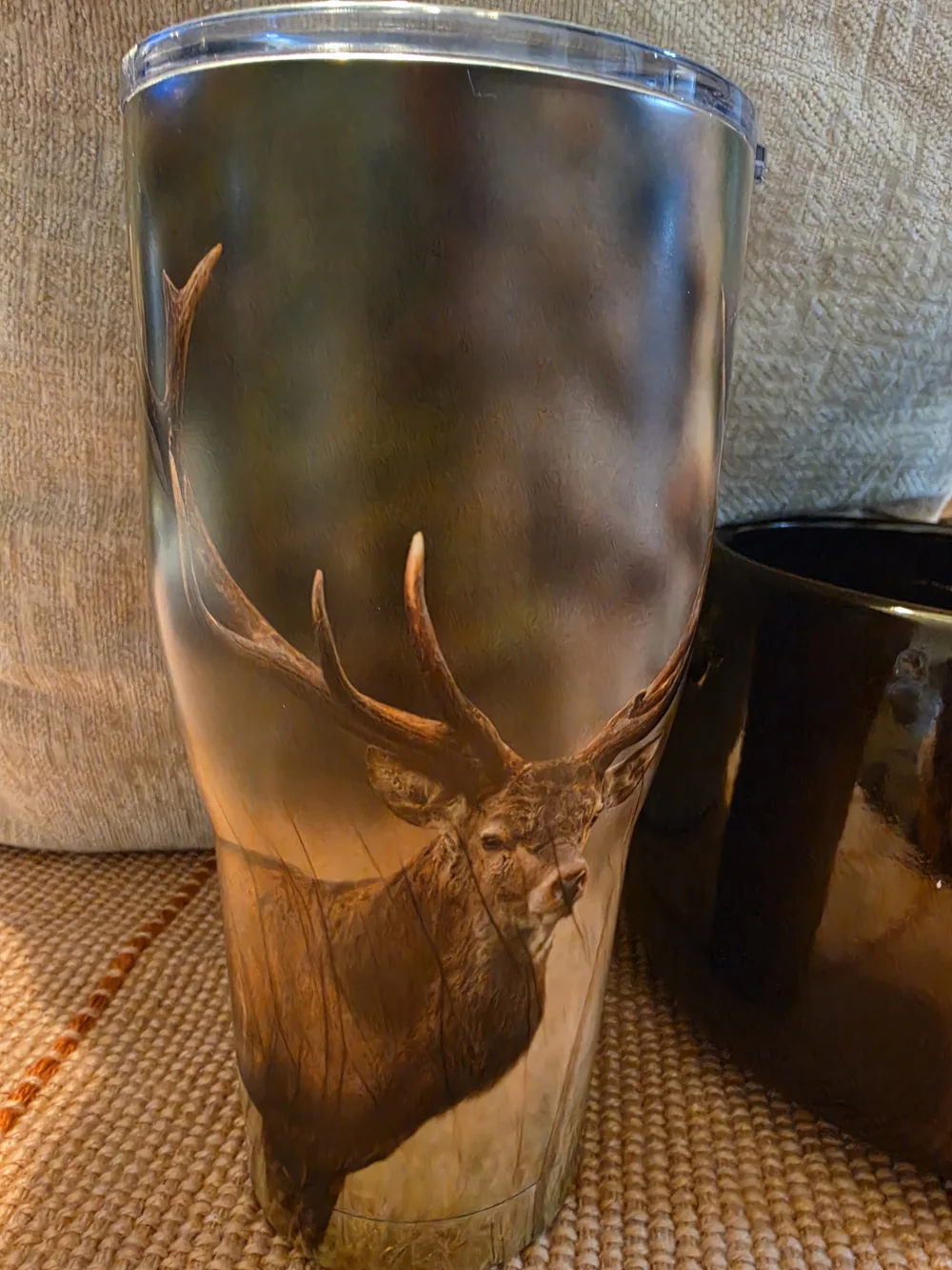 Wild Elk Scenic Stainless Travel Tumbler - Brown